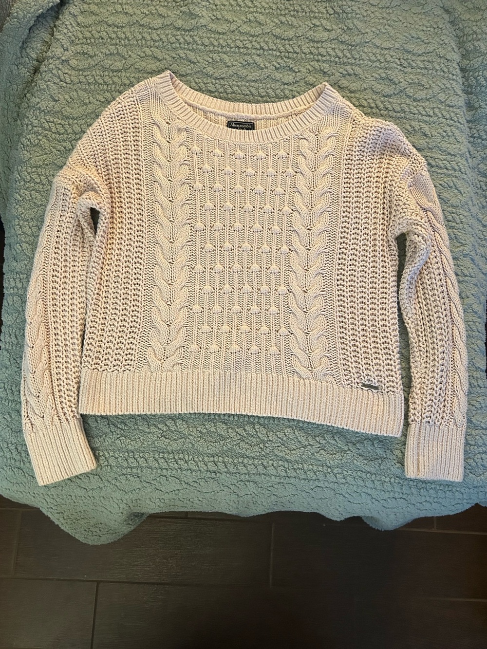 Abercrombie & Fitch Pink Cable Crewneck Sweater